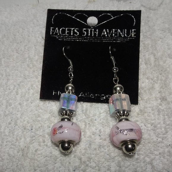 Facets 5th Avenue Glass Beaded Dangle Earrings - Picture 2 of 3